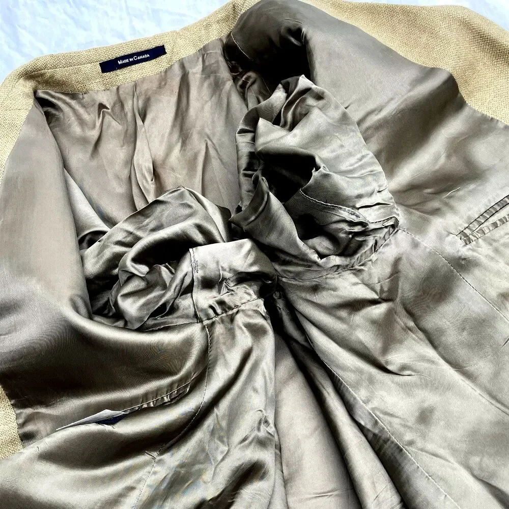 Polo University Club Lauren Sport Coat Vtg Silk Wool Linen 3 Btn 44 Tan Canada